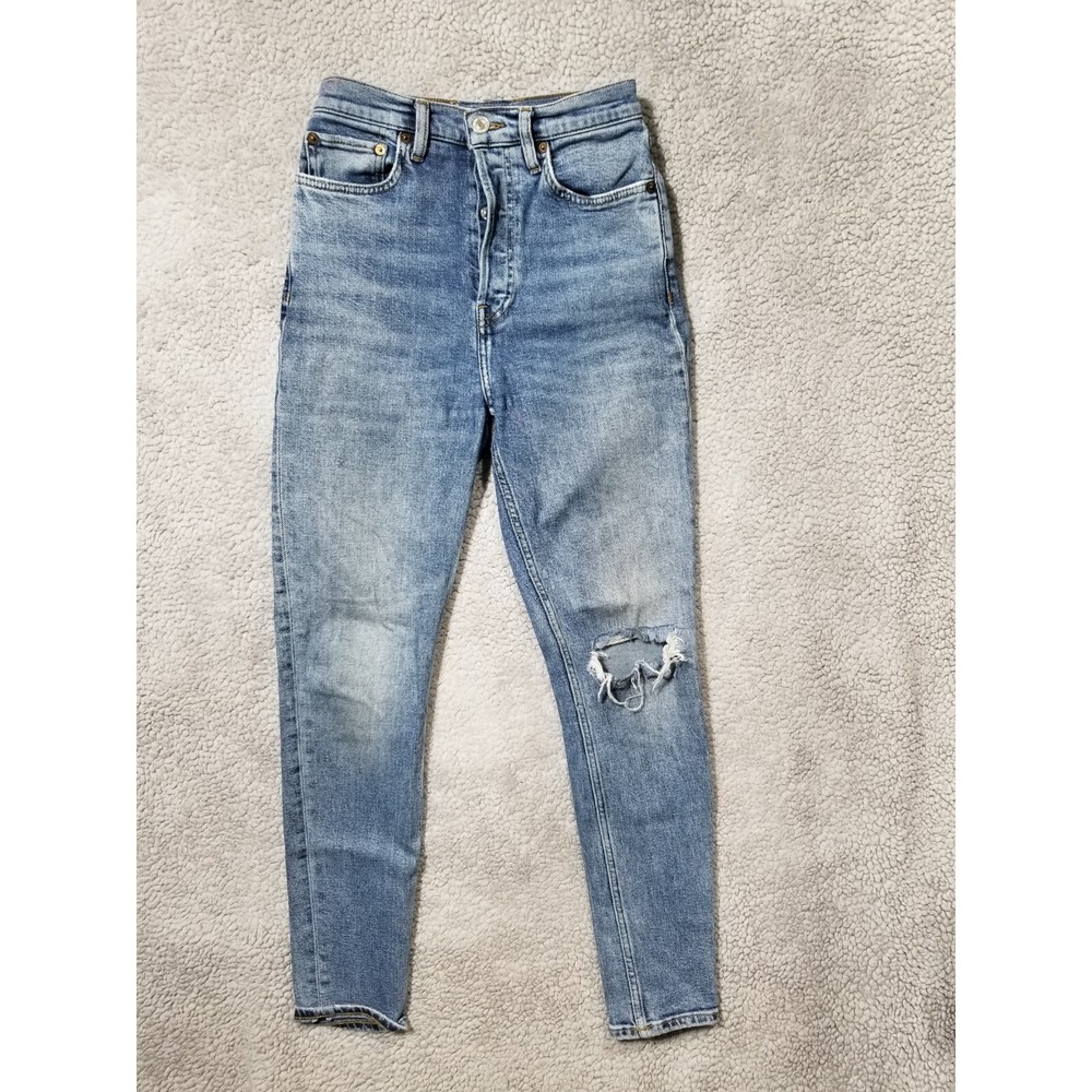 Redone Jeans Womens Size‎ 27 Worn Retro Distressed Blue Denim Jeans